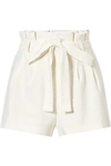 ALICE AND OLIVIA LAURINE BELTED LINEN-BLEND SHORTS