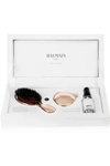 BALMAIN PARIS HAIR COUTURE ROSE GOLD-PLATED BOAR BRISTLE BRUSH & MIRROR SET