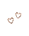 Bloomingdale's Diamond Heart Stud Earrings In 14k Rose Gold, .20 Ct. T.w- 100% Exclusive In White/gold