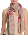 FRAAS EMBROIDERED FLORAL OBLONG SCARF,623446