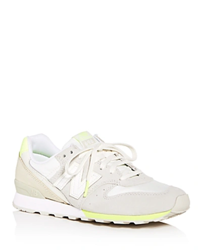 New Balance Women's 696 Suede Lace Up Trainers In Sea Salt