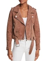 Blanknyc Dolman Sleeve Sueded Moto Jacket In Coffee Bean