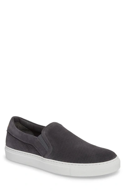 To Boot New York Men's Buelton Perforated Suede Slip-on Sneakers In Gray/tan