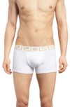 Versace Medusa Greek Key Waistband Boxer Shorts In White