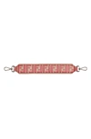 FENDI DOUBLE-F LOGO LEATHER TOP HANDLE STRAP - RED,8AV105-A202