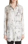 BURBERRY CHAVA SKETCH SILK SHIRT,4072680