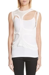 RICK OWENS MEMBRANE CUTOUT TANK TOP,RO18S8172UC