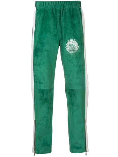 Alchemist Leather Track Trousers - Green