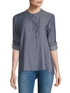 T TAHARI Stripe Blouse,0400097572758