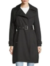FRENCH CONNECTION Notch Lapel Belted Trench Coat,0400097780480