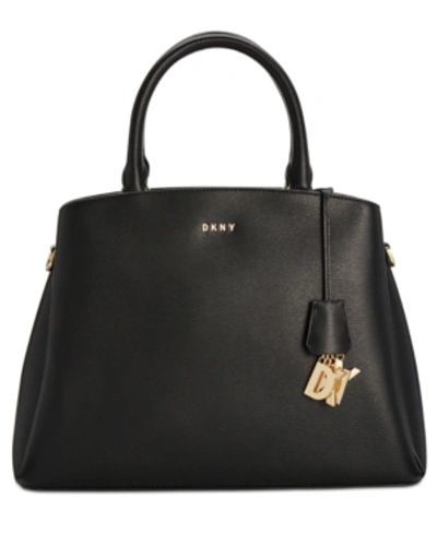 Dkny Paige Leather Large Satchel, Created For Macy's In Black