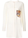 TORY BURCH TORY BURCH CONTRAST PATCH POCKET SHIRT - NUDE & NEUTRALS,45598031812780667