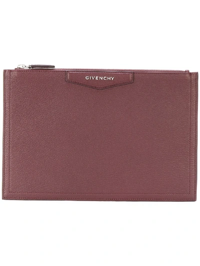 Givenchy 'antigona' Clutch In Red