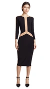 NORMA KAMALI SPLICED LONG SLEEVE DRESS