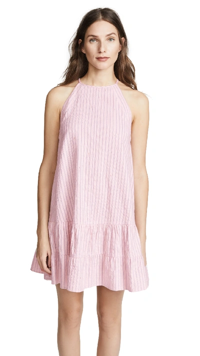 Rebecca Taylor Sleeveless Stripe Tank Dress In Candy Floss Combo