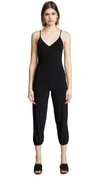 Norma Kamali Fara Crossover-strap Jersey Jumpsuit In Black