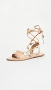 Loeffler Randall Starla Ankle Wrap Sandals In Wheat/gold