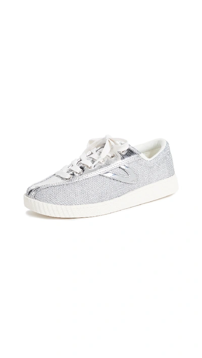 Tretorn Nylite Plus Lace Up Sneakers In Silver
