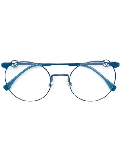 Fendi Round Glasses In Blue