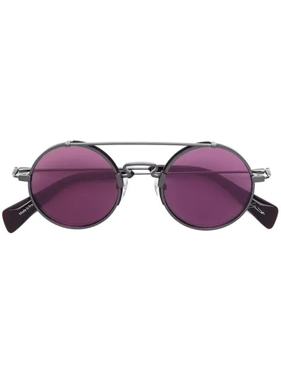 Yohji Yamamoto Round Framed Sunglasses In Pink & Purple