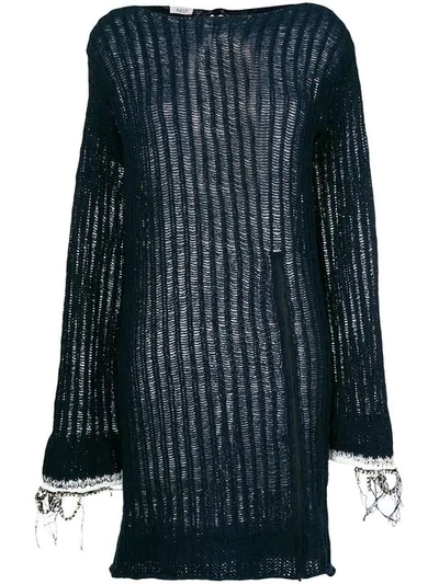 Aviu Open Knit Sweater Dress In Blue