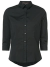 Carolina Herrera Three-quarter Sleeve Classic Shirt In Black