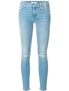 7 FOR ALL MANKIND 7 FOR ALL MANKIND DISTRESSED SKINNY JEANS - BLUE,JSVUU900WN12776125