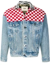 HERMAN HERMAN CHECKED DENIM JACKET - BLUE,MSS18010712782908