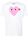Comme Des Garçons Play Heart Graphic Crewneck Short Sleeve T-shirt In White