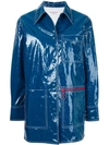 SONIA RYKIEL glossy topstitch coat,196021063412779699