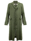 A NEW CROSS A NEW CROSS CREASED SINGLE-BREASTED COAT - GREEN,ANCSS1800312761140