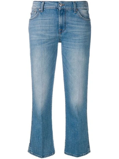 7 For All Mankind Cropped Flared Jeans In Blue