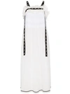 PHILOSOPHY DI LORENZO SERAFINI PHILOSOPHY DI LORENZO SERAFINI RUFFLE DRESS WITH PEARL EMBELLISHED RIBBONS - WHITE,A0411212112587065