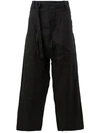 A NEW CROSS A NEW CROSS WIDE LEG LOOSE FIT TROUSERS - BLACK,ANCSS1804112761218