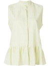 PS BY PAUL SMITH PS BY PAUL SMITH SLEEVELESS STRIPE BLOUSE - YELLOW,PUXP095M8643012775441
