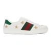 GUCCI WHITE BEE & STAR NEW ACE SNEAKERS,386750 A38F0