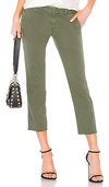Nili Lotan East Hampton Frayed Stretch-cotton Twill Slim-leg Pants In Olive