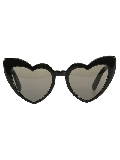 Saint Laurent Heart Frame Acetate Sunglasses In Black
