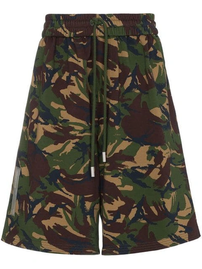 Off-white Off White C/o Virgil Abloh Men's Green Camouflage Diag Oversize Shorts In 9900