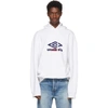 VETEMENTS VETEMENTS WHITE UMBRO EDITION OVERSIZED HOODIE,MSS18TR65