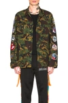 OFF-WHITE OFF-WHITE FIELD JACKET IN ABSTRACT,GREEN