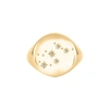 NO 13 Aquarius Constellation Signet Ring 9Ct Gold & Diamonds