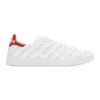 VETEMENTS White & Red Perforated Logo Trainers,VTSMT3