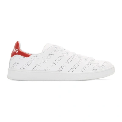 Vetements 20mm Logo Perforated Leather Trainers In White