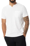 Good Man Brand High V-neck Short Sleeve Slim Fit T-shirt In White