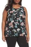 VINCE CAMUTO SLEEVELESS FLORAL GARDENS TOP,9228127