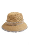 ERIC JAVITS LULU SQUISHEE STRAW HAT - BEIGE,14016