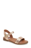 Steve Madden Dina Sandal In Rose Gold Leather