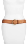 Frye Campus Leather Belt In Tan