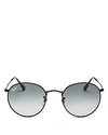 Ray Ban Ray-ban Unisex Gradient Round Sunglasses, 53mm In Black/gray